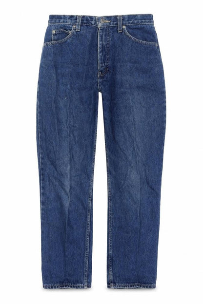 St Michael Womens Blue Cotton Straight Jeans Size 12 L27 in Regular Zip
