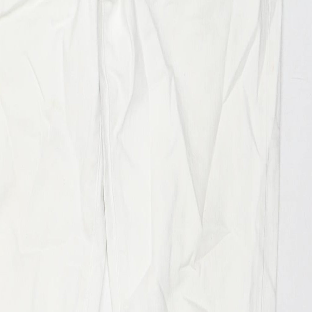 Uniqlo Womens White Cotton Straight Jeans Size 31 in L32 in Regular Zip