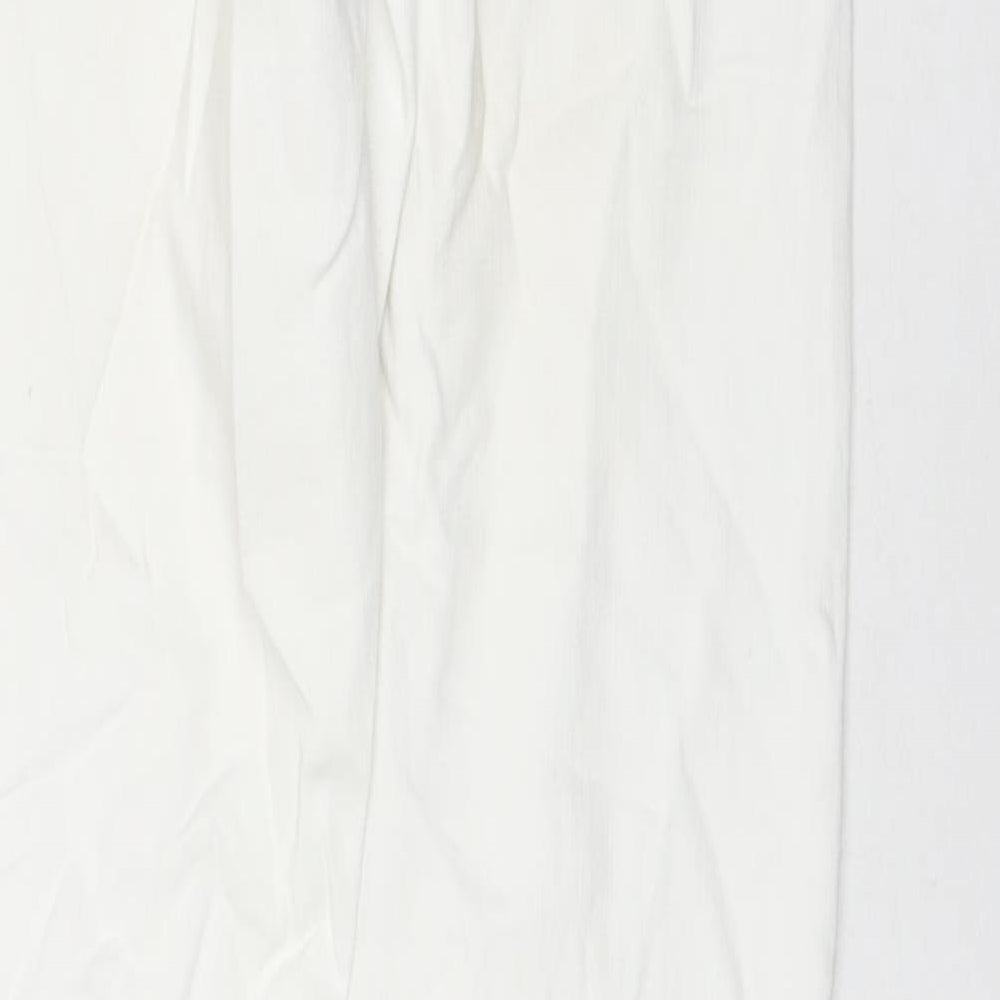 Uniqlo Womens White Cotton Straight Jeans Size 31 in L32 in Regular Zip