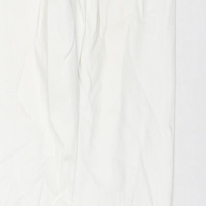 Uniqlo Womens White Cotton Straight Jeans Size 31 in L32 in Regular Zip