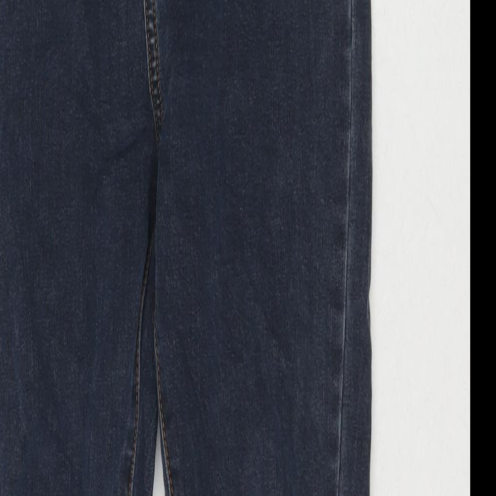 PRETTYLITTLETHING Womens Blue Cotton Skinny Jeans Size 10 L28 in Regular Zip