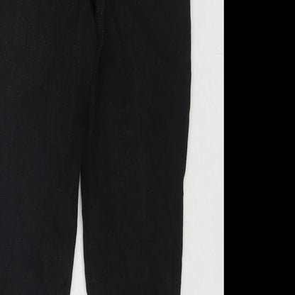 George Girls Black Cotton Skinny Jeans Size 7-8 Years L21 in Regular Zip