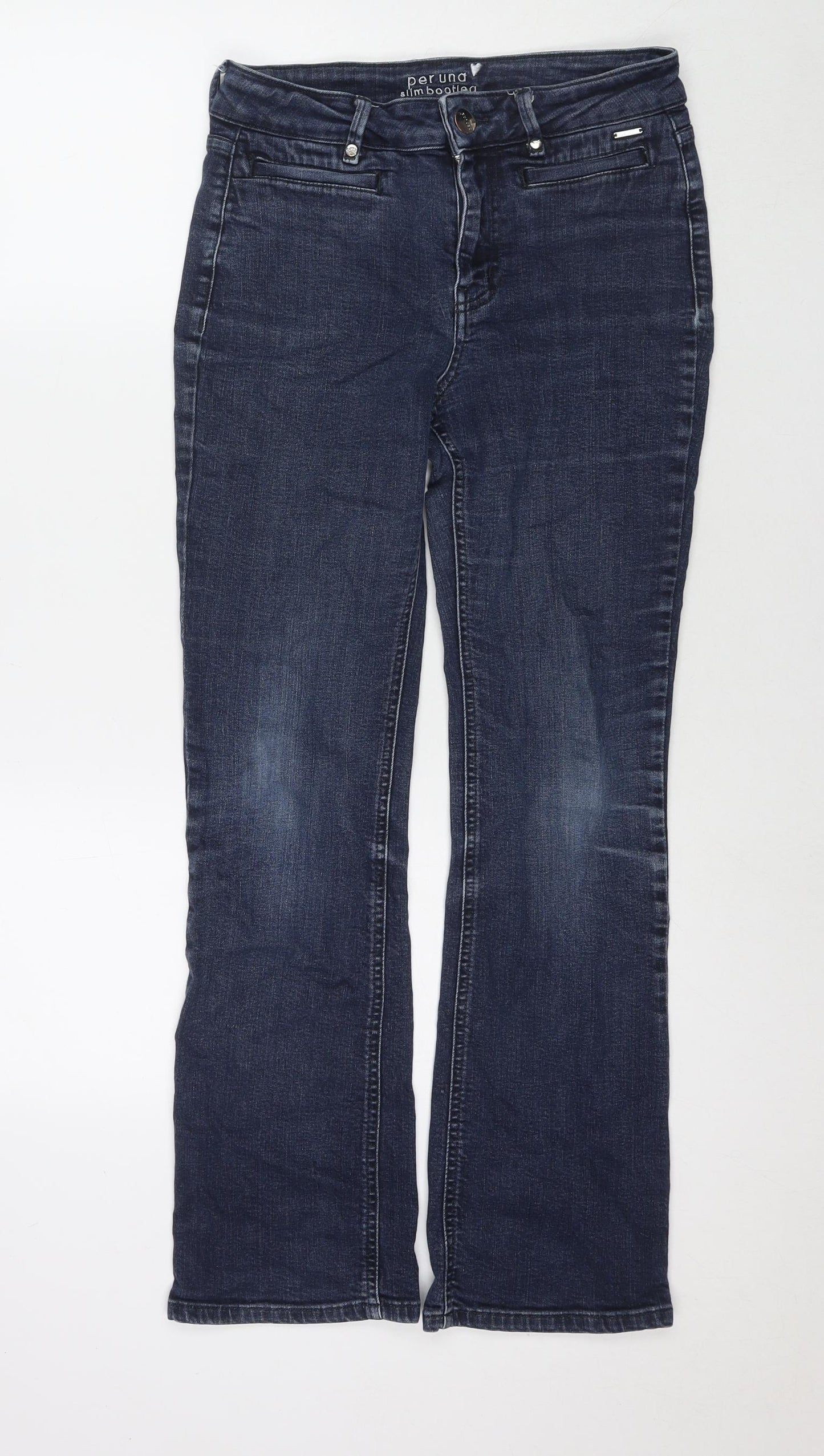 Per Una Womens Blue Cotton Skinny Jeans Size 28 in L27 in Regular Zip