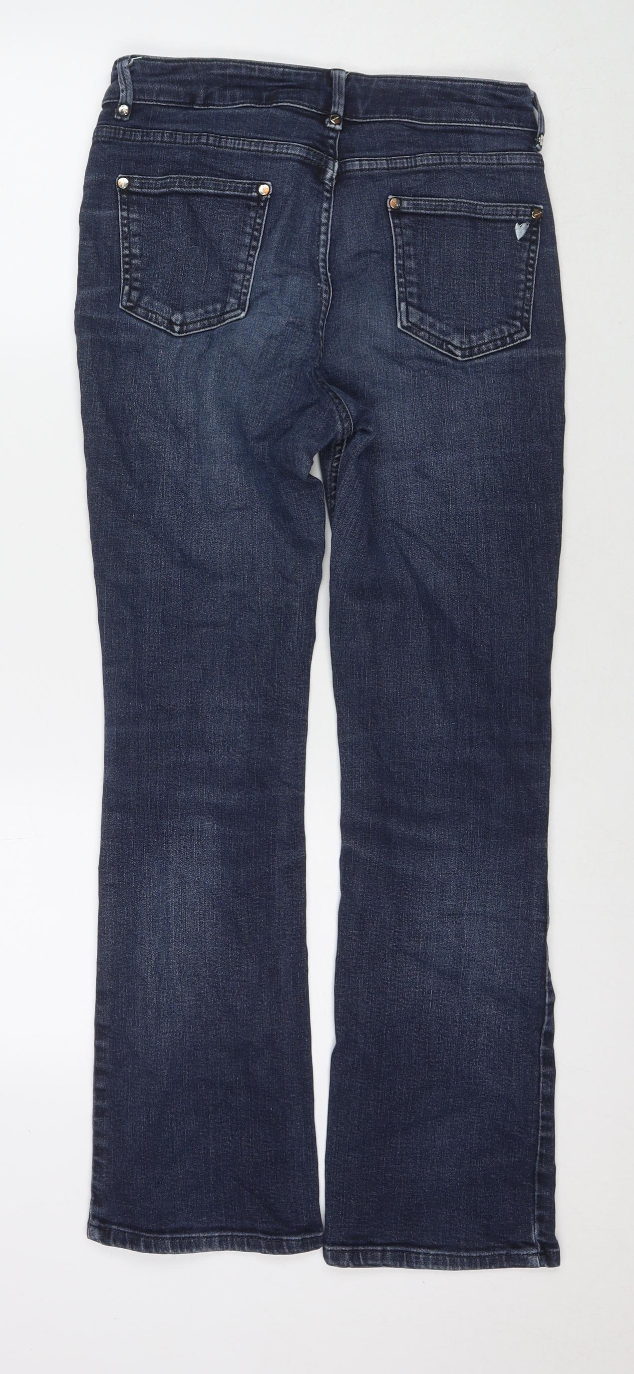 Per Una Womens Blue Cotton Skinny Jeans Size 28 in L27 in Regular Zip