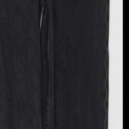 H&M Womens Black Cotton Straight Jeans Size 8 L31 in Regular Zip