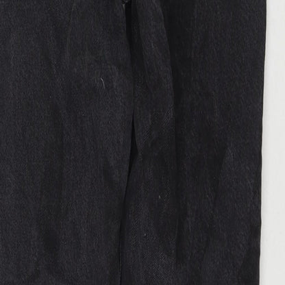 H&M Womens Black Cotton Straight Jeans Size 8 L31 in Regular Zip