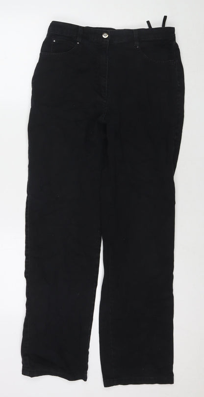 Zaffiri Womens Black Cotton Straight Jeans Size 14 L28 in Regular Zip
