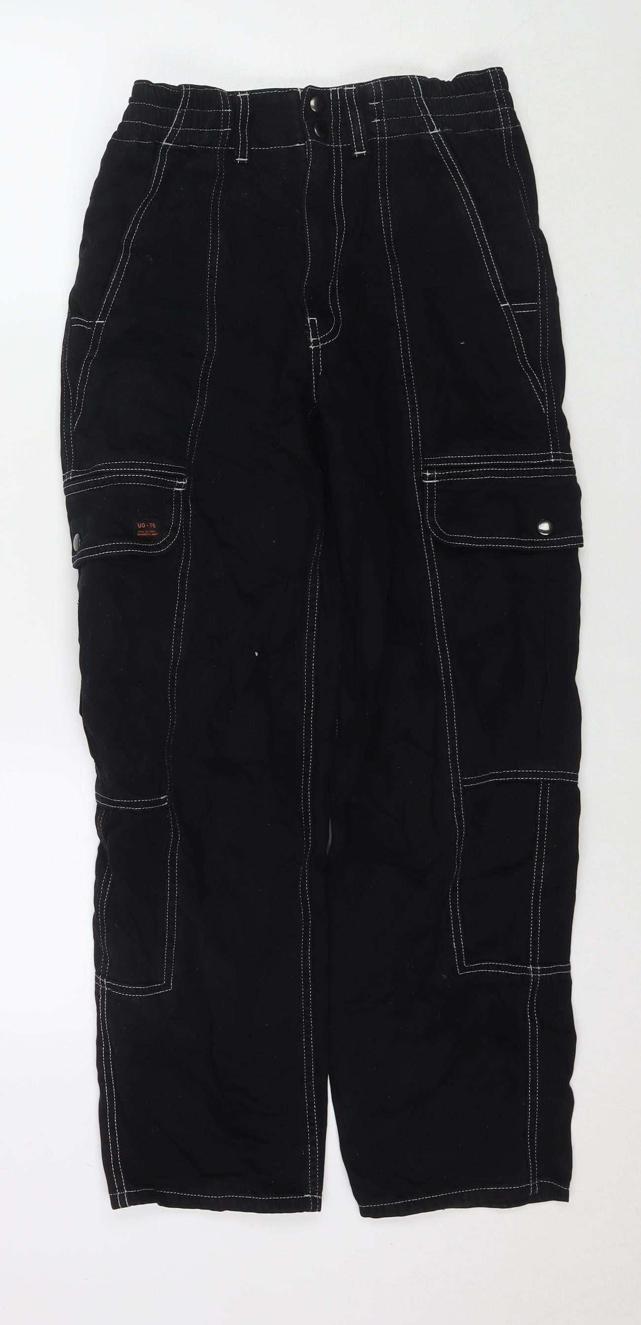 BDG Womens Black Cotton Straight Jeans Size 24 in L30 in Regular Zip - Cargo Style