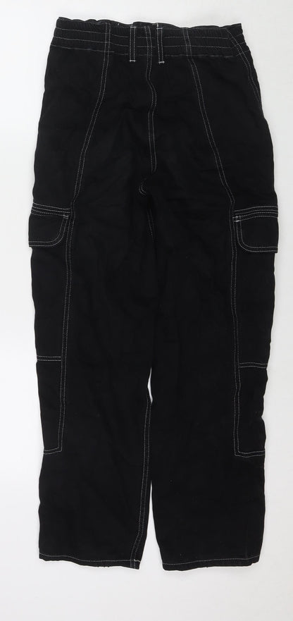 BDG Womens Black Cotton Straight Jeans Size 24 in L30 in Regular Zip - Cargo Style