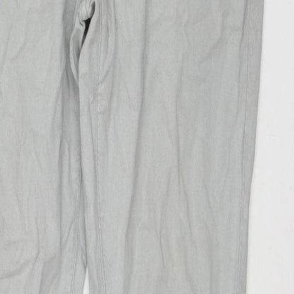 Zara Mens Grey Cotton Bootcut Jeans Size 34 in L32 in Regular Zip