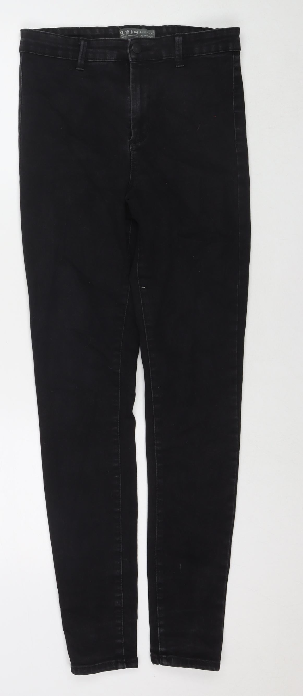 Denim & Co. Womens Black Cotton Skinny Jeans Size 12 L30 in Regular Zip