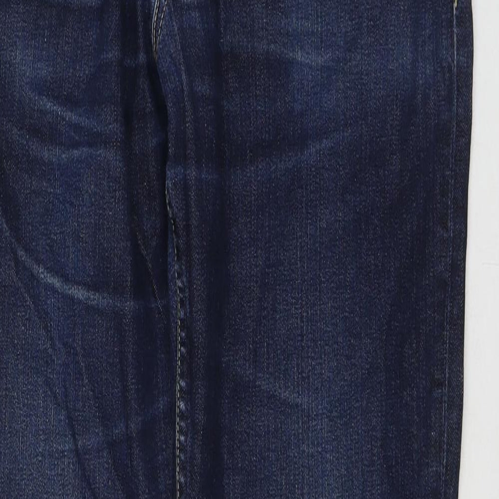 Tapered Womens Blue Cotton Tapered Jeans Size 33 in L32 in Regular Zip