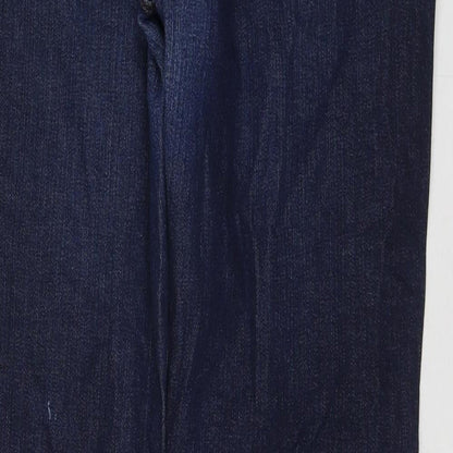 Tapered Womens Blue Cotton Tapered Jeans Size 33 in L32 in Regular Zip