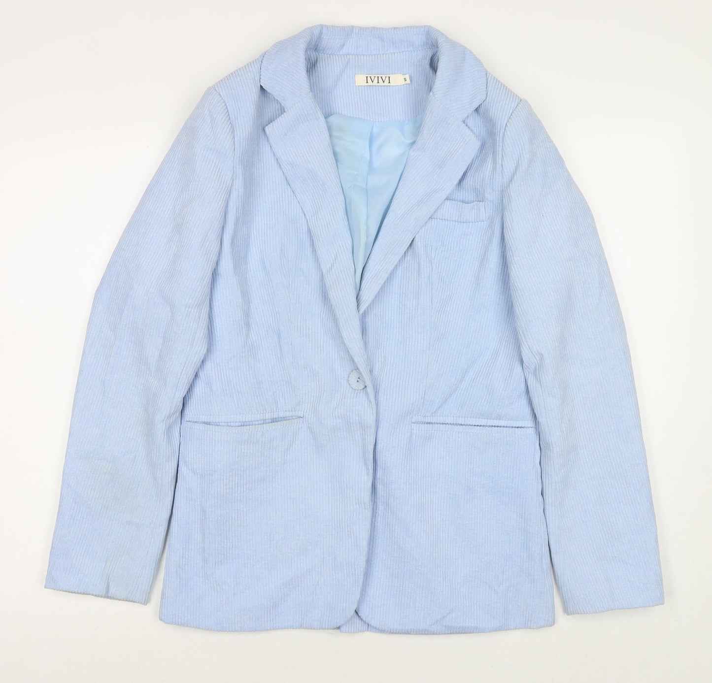 IVIVI Womens Blue Jacket Blazer Size S Button