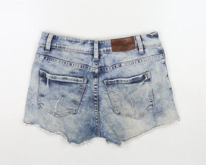 INSIDE Jeans Womens Blue Polyester Blend Hot Pants Shorts Size 10 L3 in Regular Zip