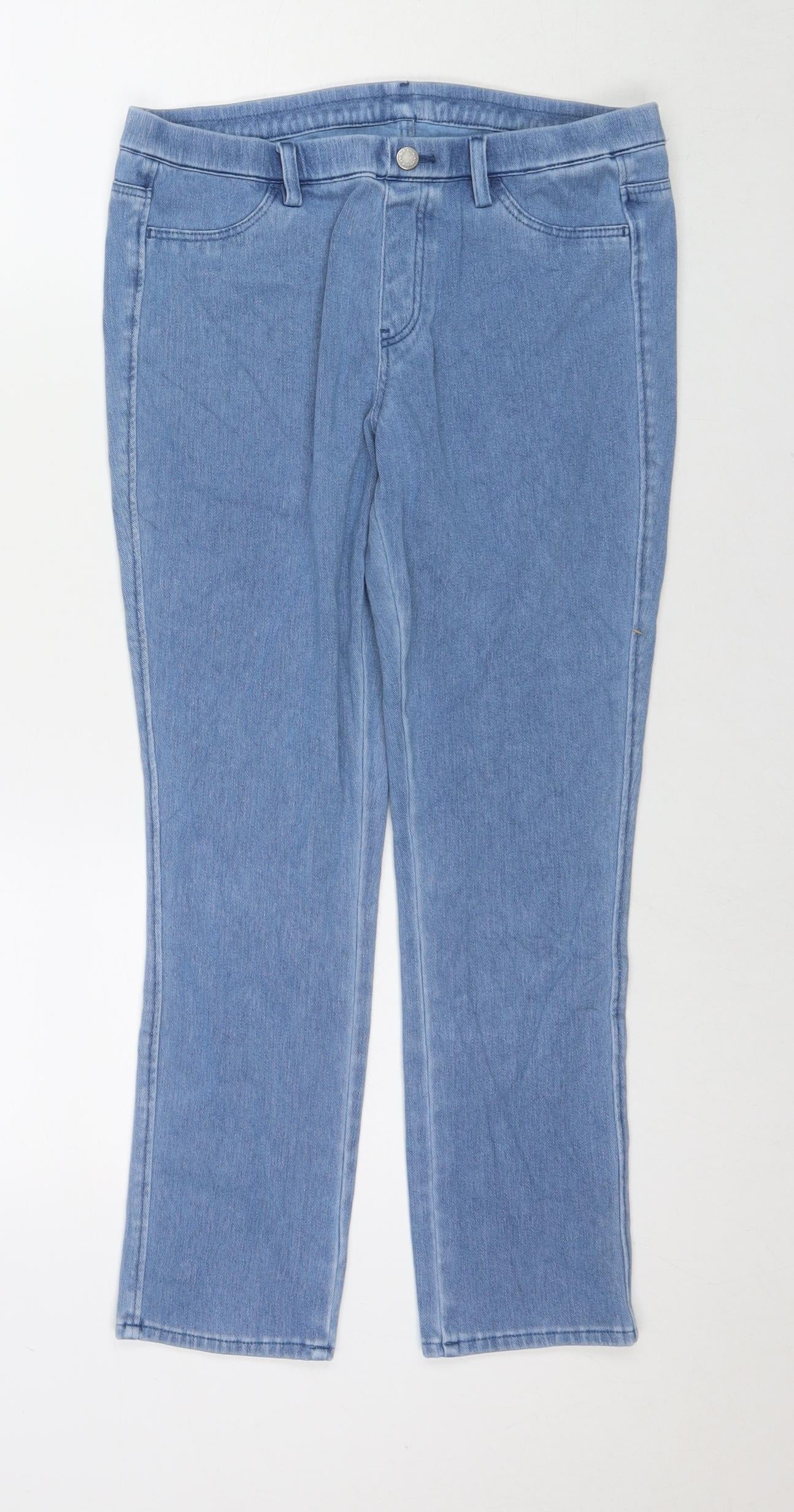 Uniqlo Womens Black Cotton Jegging Jeans Size M L24 in Regular