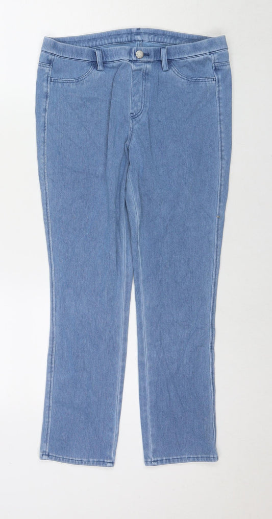 Uniqlo Womens Black Cotton Jegging Jeans Size M L24 in Regular