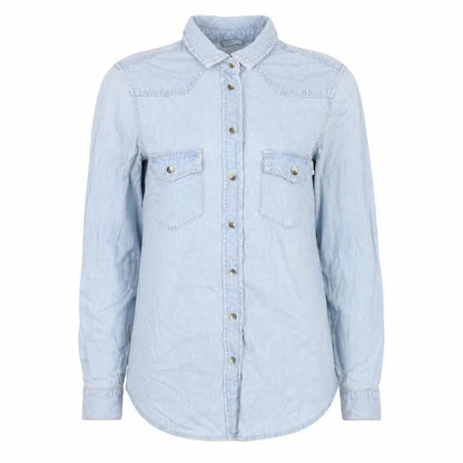 Womens UK Size 6 Topshop Blue Basic Button-Up