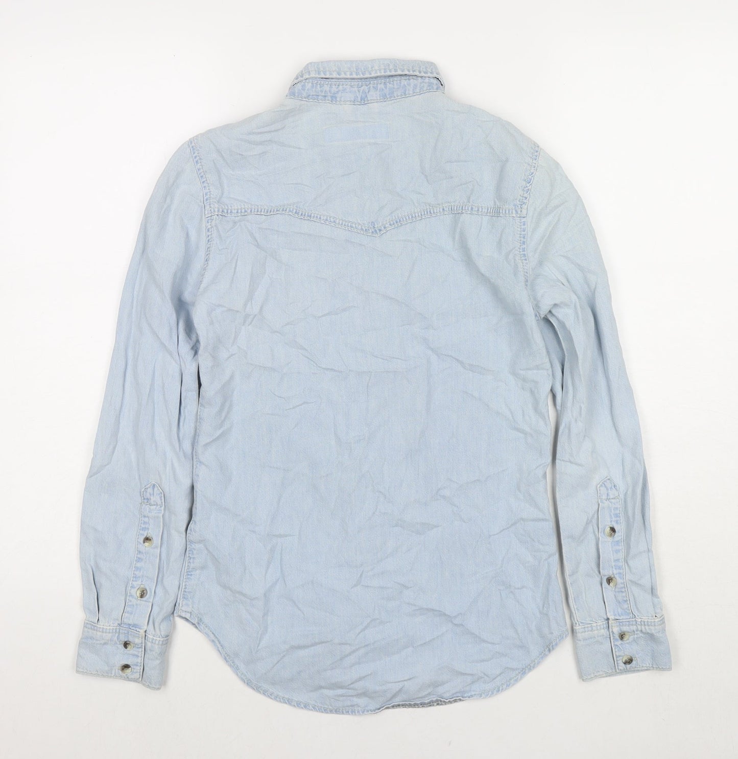 Womens UK Size 6 Topshop Blue Basic Button-Up