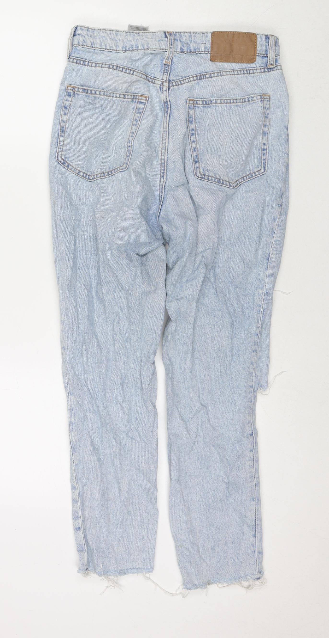Divided by H&M Womens Blue Cotton Straight Jeans Size 10 L26 in Regular Zip