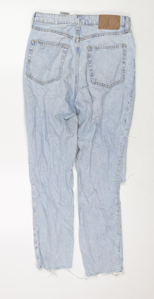 Divided by H&M Womens Blue Cotton Straight Jeans Size 10 L26 in Regular Zip