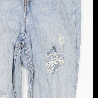 Divided by H&M Womens Blue Cotton Straight Jeans Size 10 L26 in Regular Zip