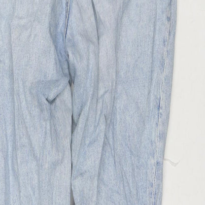 Divided by H&M Womens Blue Cotton Straight Jeans Size 10 L26 in Regular Zip