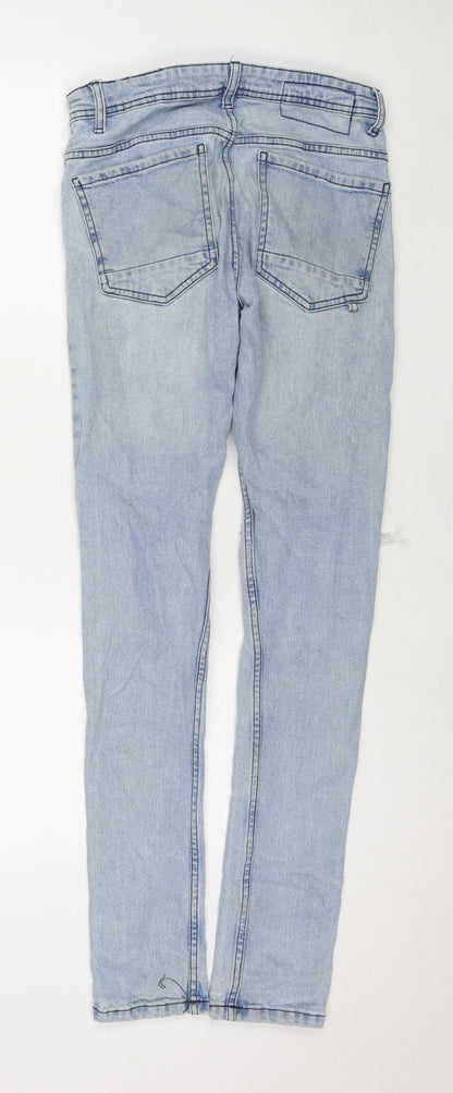 Cotton:On Womens Blue Cotton Blend Skinny Jeans Size 28 in L32 in Regular Zip