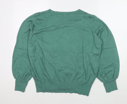 Womens UK Size 18 M&Co Green Pullover Jumper