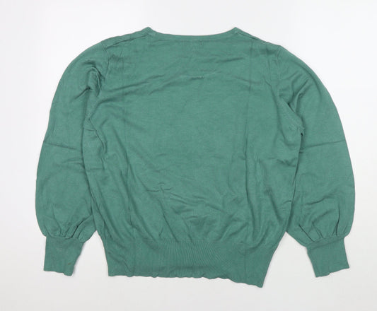 Womens UK Size 18 M&Co Green Pullover Jumper