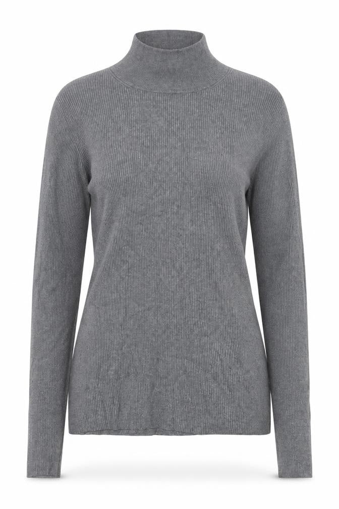 ESPRIT Womens Grey Roll Neck Viscose Pullover Jumper Size M