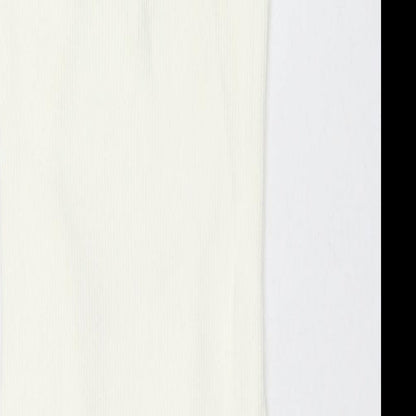 Pretty Lavish Womens White Polyester Maxi Size S Round Neck Pullover