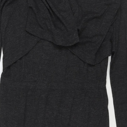 Gray&Willow Womens Grey Polyester T-Shirt Dress Size 8 Round Neck Pullover