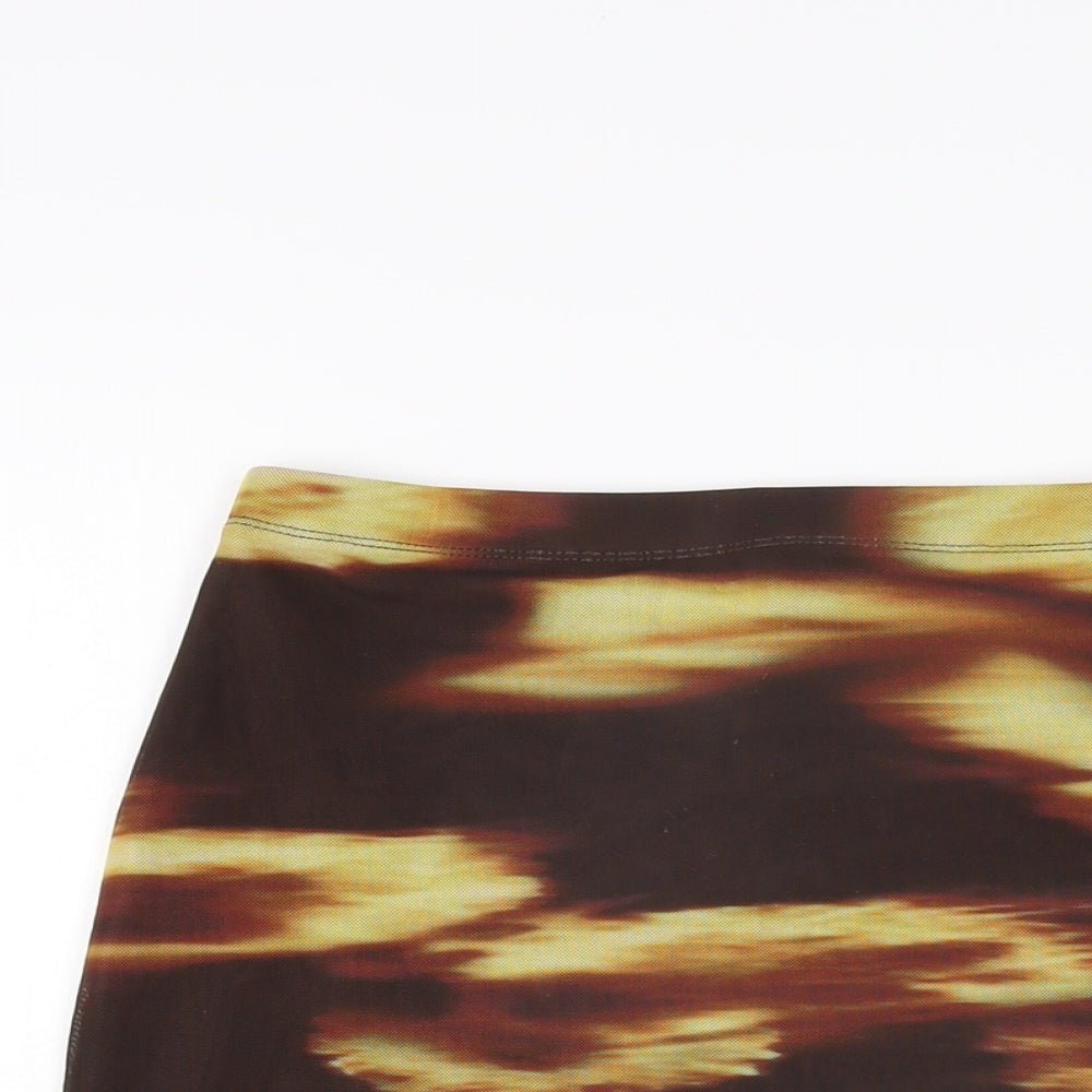 Motel Rocks Womens Brown Geometric Polyester Mini Skirt Size S