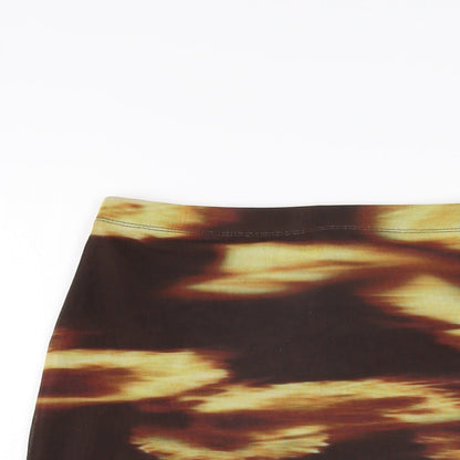 Motel Rocks Womens Brown Geometric Polyester Mini Skirt Size S