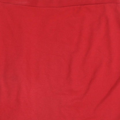 Marks and Spencer Womens Red Viscose Straight & Pencil Skirt Size 12