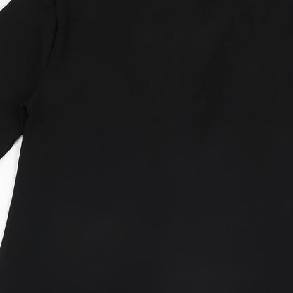 PRETTYLITTLETHING Womens Black Polyester Shift Size 4 V-Neck Button