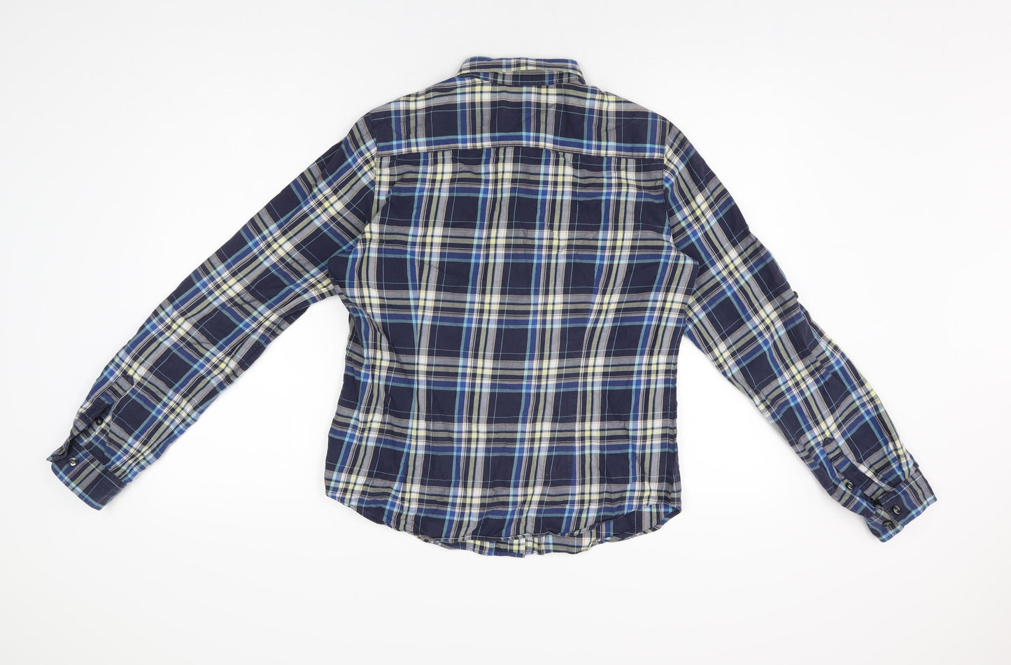 Womens UK Size M Uniqlo Blue Basic Button-Up