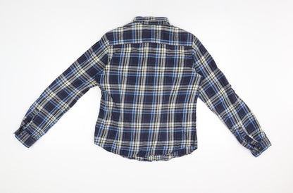 Womens UK Size M Uniqlo Blue Basic Button-Up