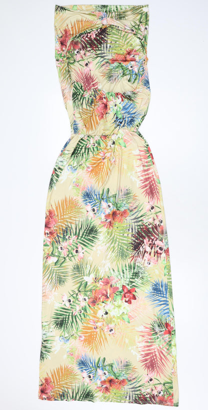 Amy Childs Womens Multicoloured Floral Polyester Maxi Size 8 Off the Shoulder Pullover