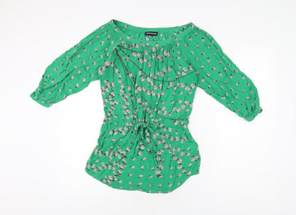 Womens UK Size 8 Warehouse Green Basic T-Shirt