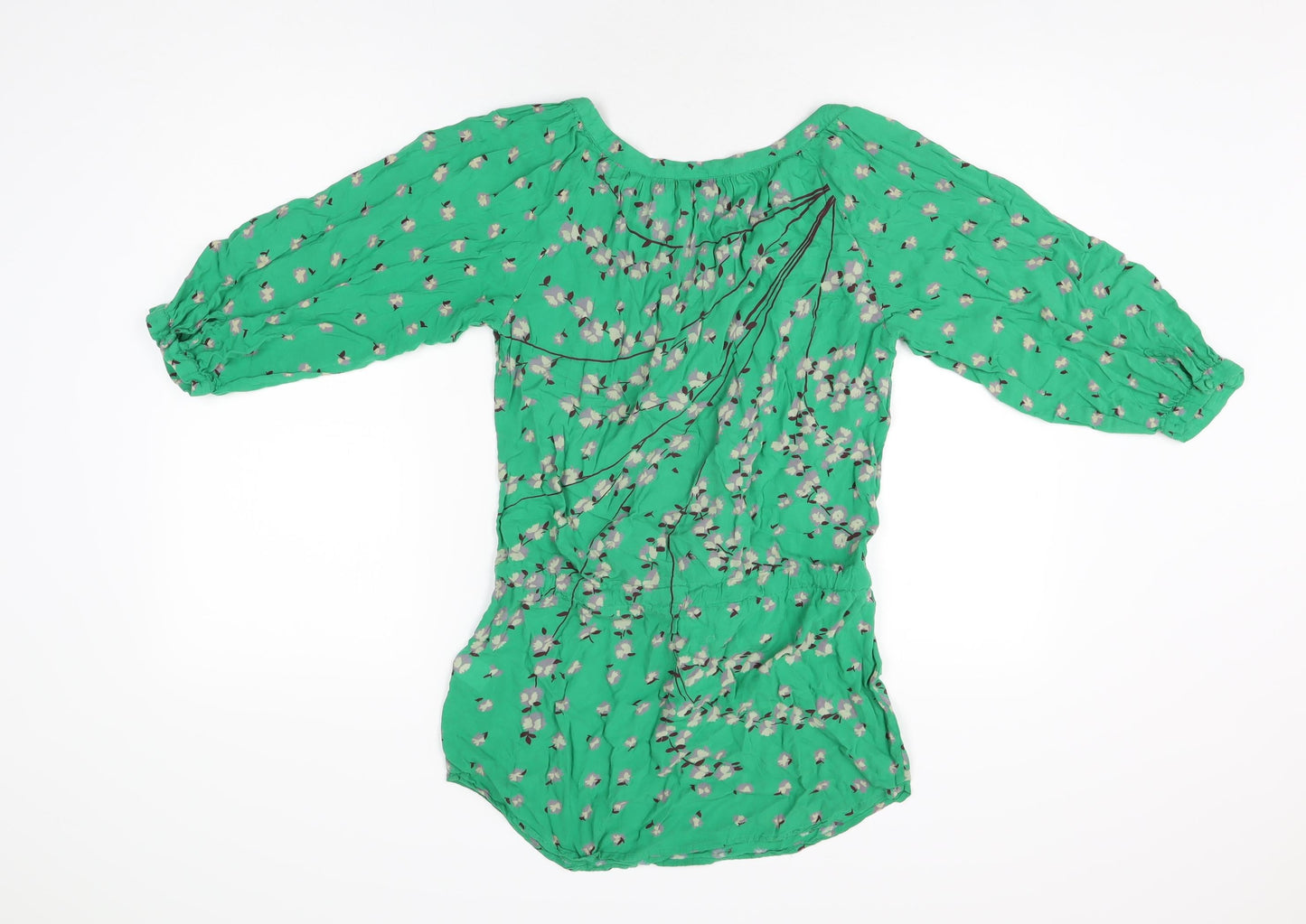 Womens UK Size 8 Warehouse Green Basic T-Shirt