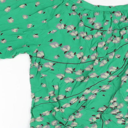 Womens UK Size 8 Warehouse Green Basic T-Shirt