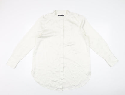 Womens UK Size 12 Marks and Spencer White Basic Button-Up