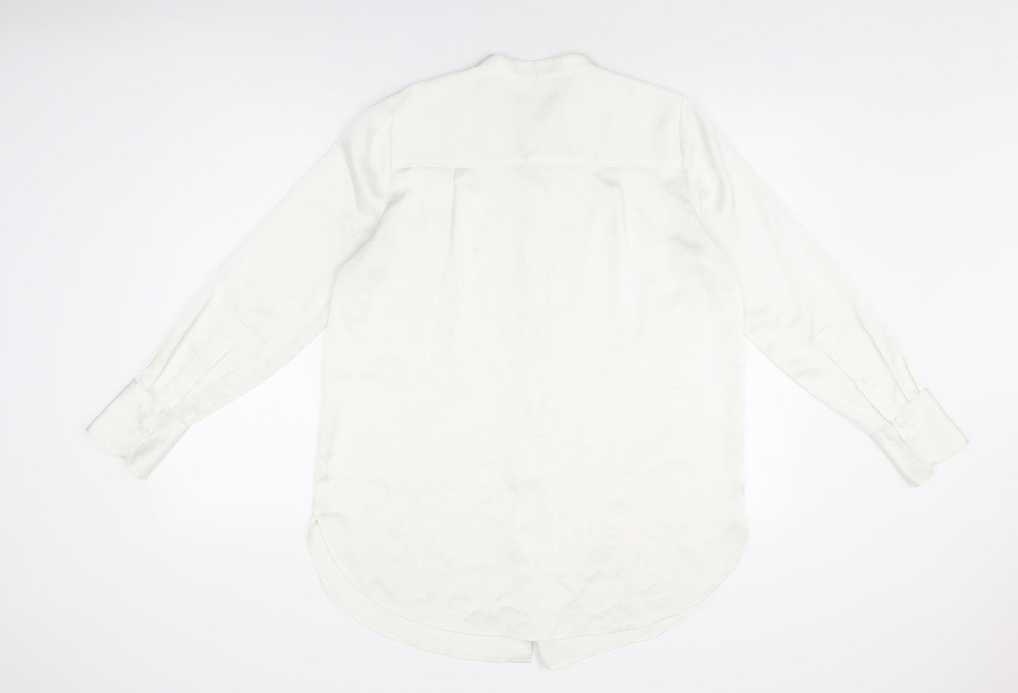 Womens UK Size 12 Marks and Spencer White Basic Button-Up