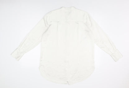 Womens UK Size 12 Marks and Spencer White Basic Button-Up