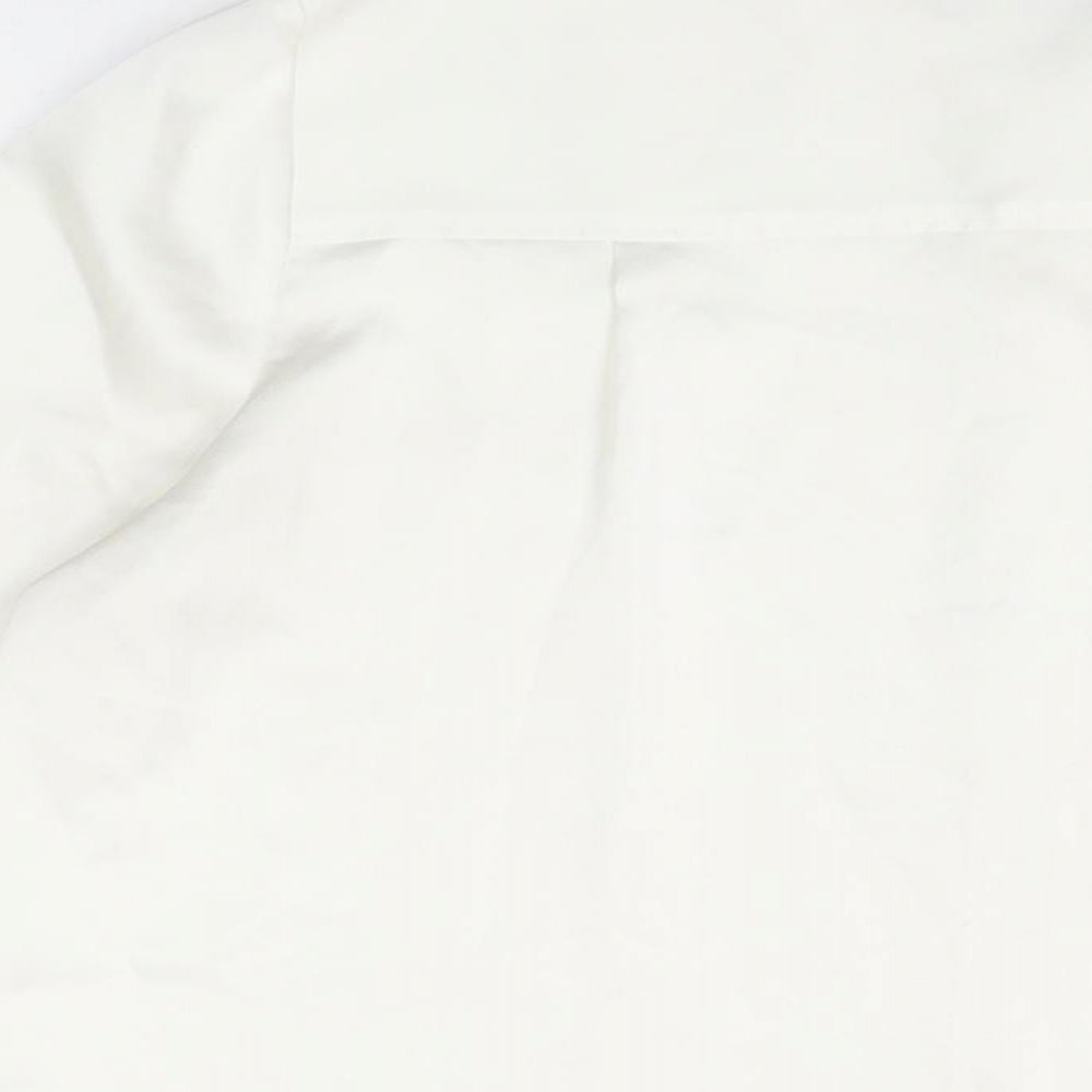 Womens UK Size 12 Marks and Spencer White Basic Button-Up