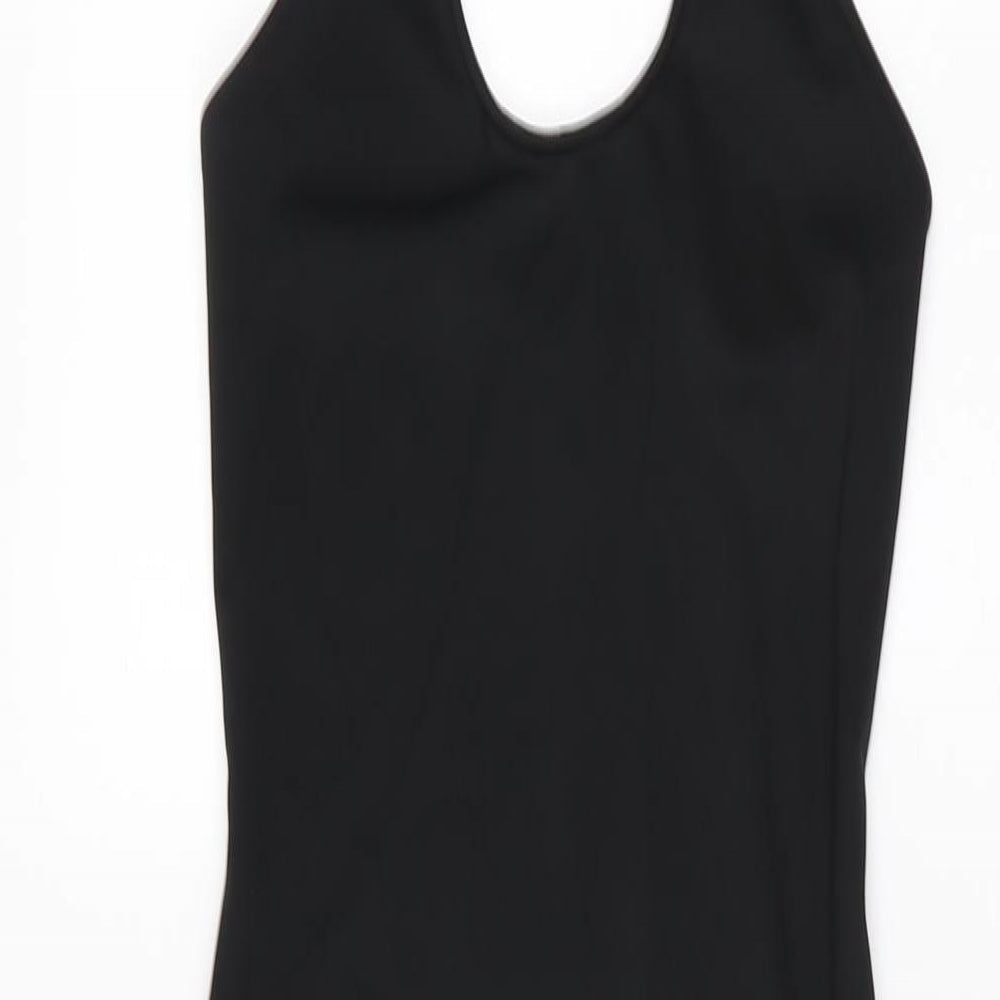Bershka Womens Black Polyester Bodycon Size XS Halter Tie