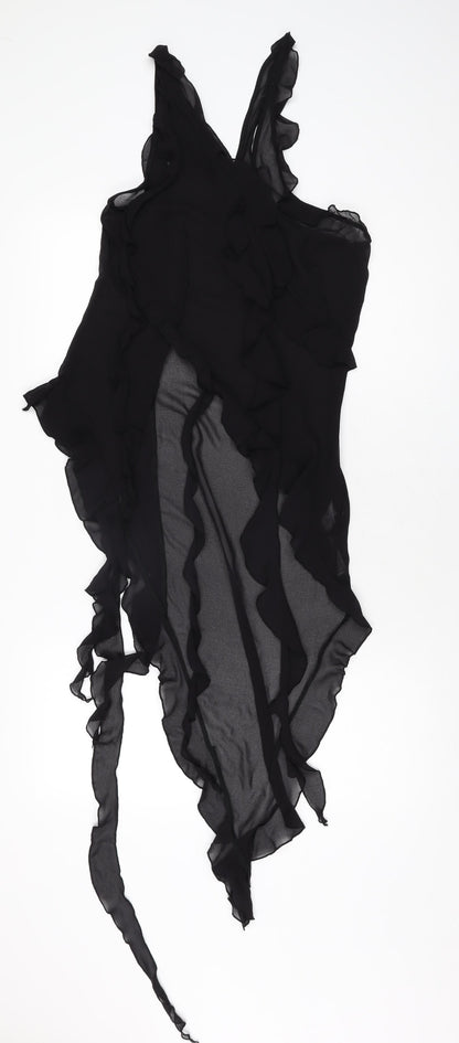 Bershka Womens Black Polyester Basic Blouse Size M V-Neck