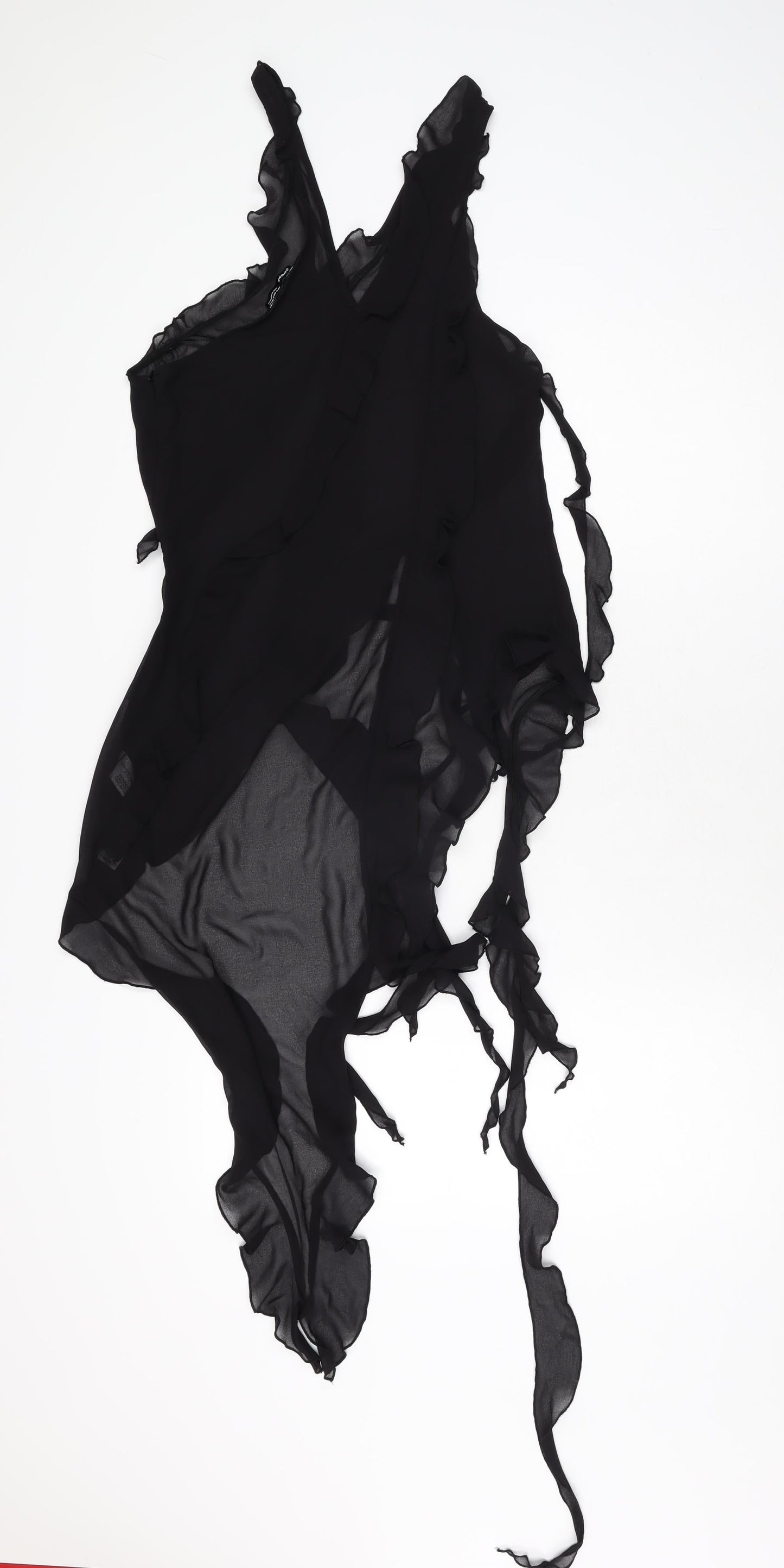 Bershka Womens Black Polyester Basic Blouse Size M V-Neck